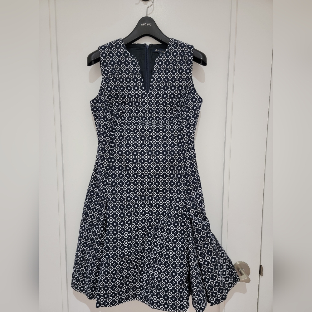 Brooks Brothers blue and white dress